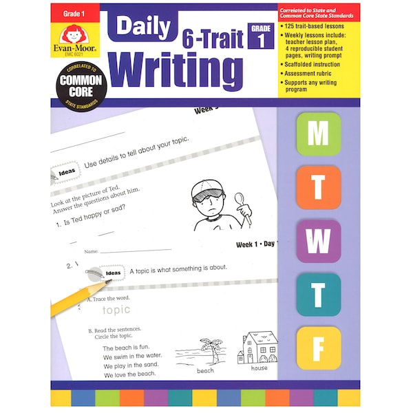 Evan-Moor Educational Publishers Daily 6-Trait Writing Book, Teachers Edition, Grade 1 6021 - main